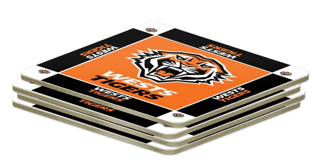 NRL Wests Tigers Coaster 4 Pack