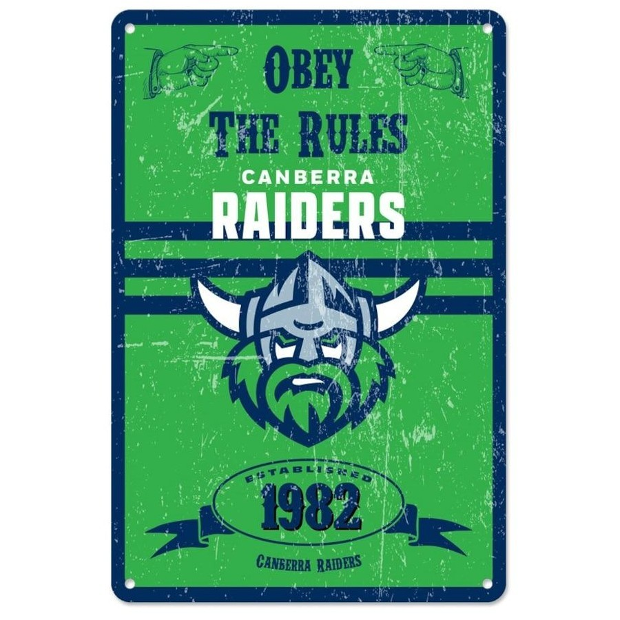 NRL Canberra Raiders Retro Metal Sign