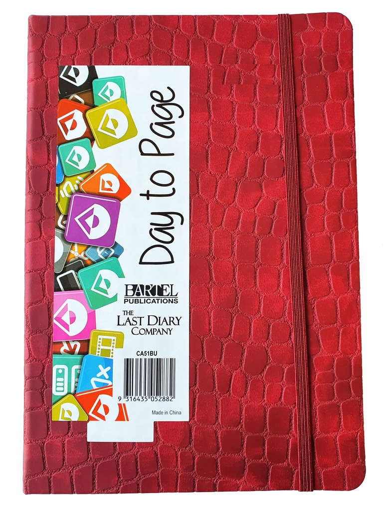 2026 Diary A5 Day-To-A-Page (DTP) Croc Bound Burgundy - The Last Diary Company