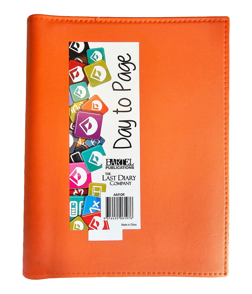 2026 Diary A5 Day-To-A-Page (DTP) Ainsley Wiro Orange - The Last Diary Company