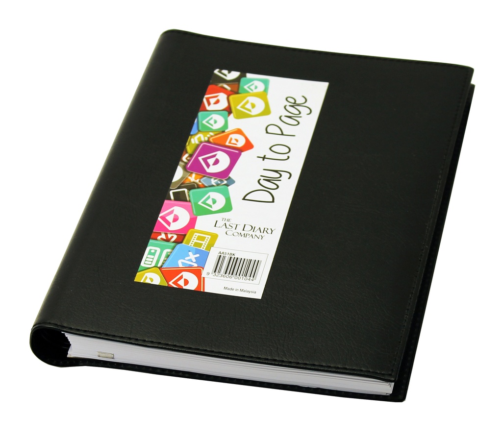 2026 Diary A5 Day-To-A-Page (DTP) Ainsley Wiro Black - The Last Diary Company