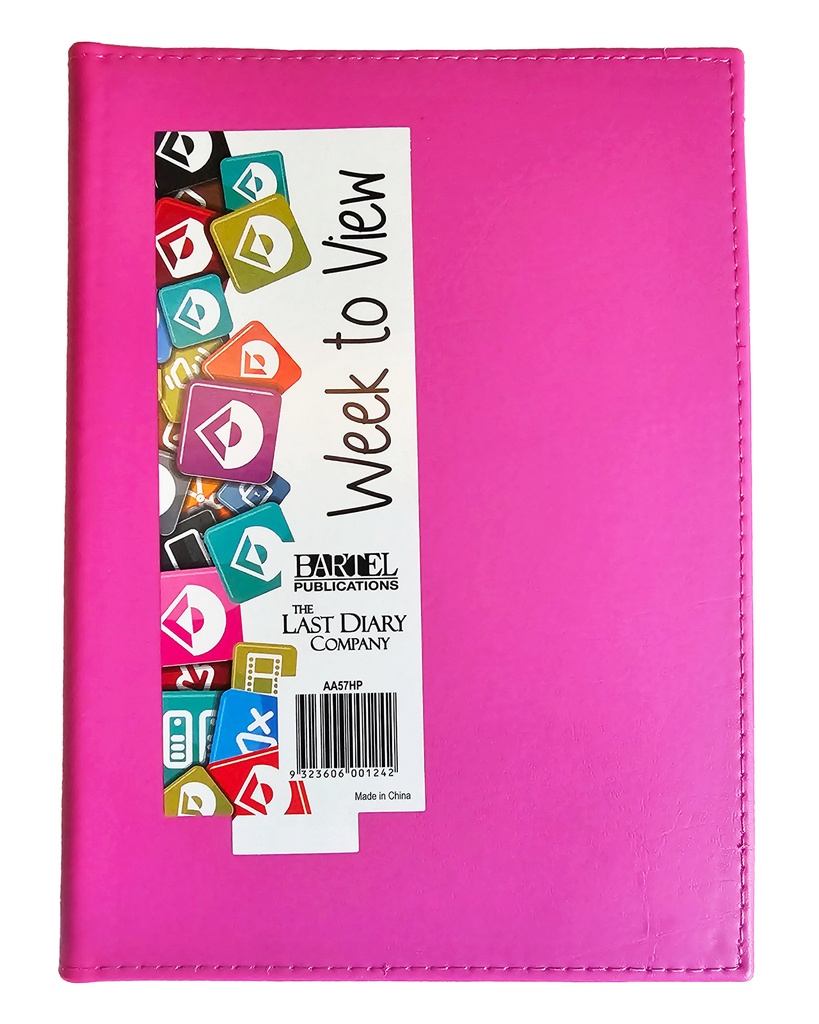 2026 Diary A5 Week-To-View (WTV) Ainsley Wiro Hot Pink - The Last Diary Company