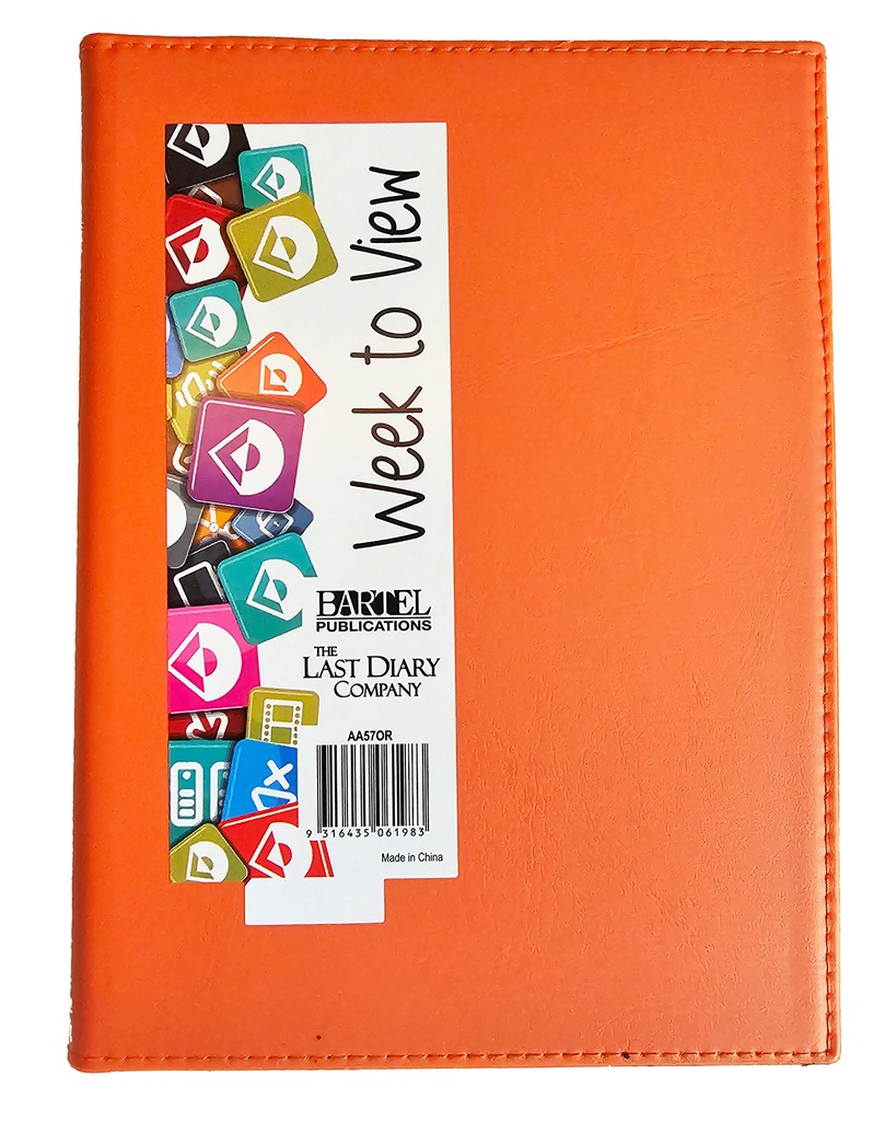 2026 Diary A5 Week-To-View (WTV) Ainsley Wiro Orange - The Last Diary Company