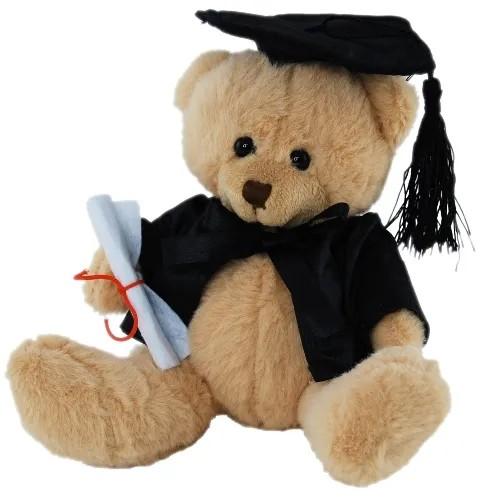 Graduation Bear with Cap and Gown - 14cm