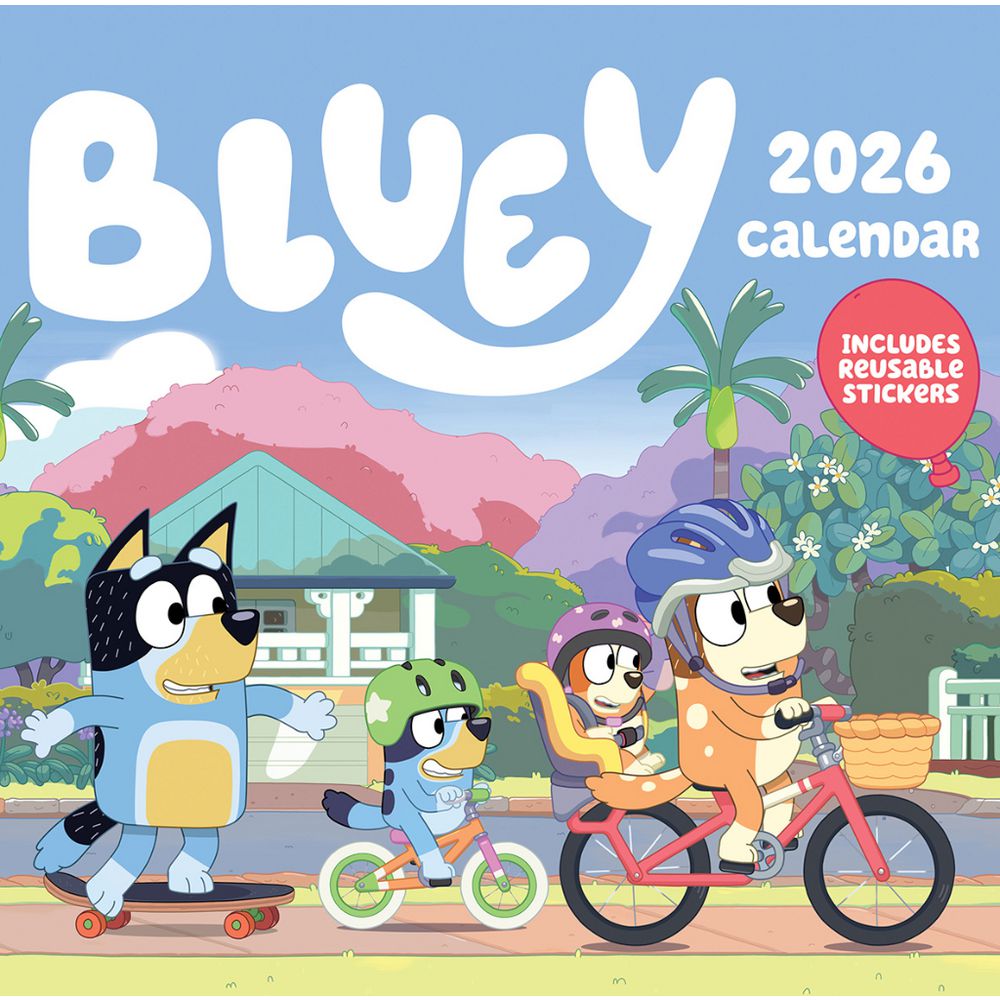 2026 Bluey Square Wall Calendar - BrownTrout (Official with Stickers)