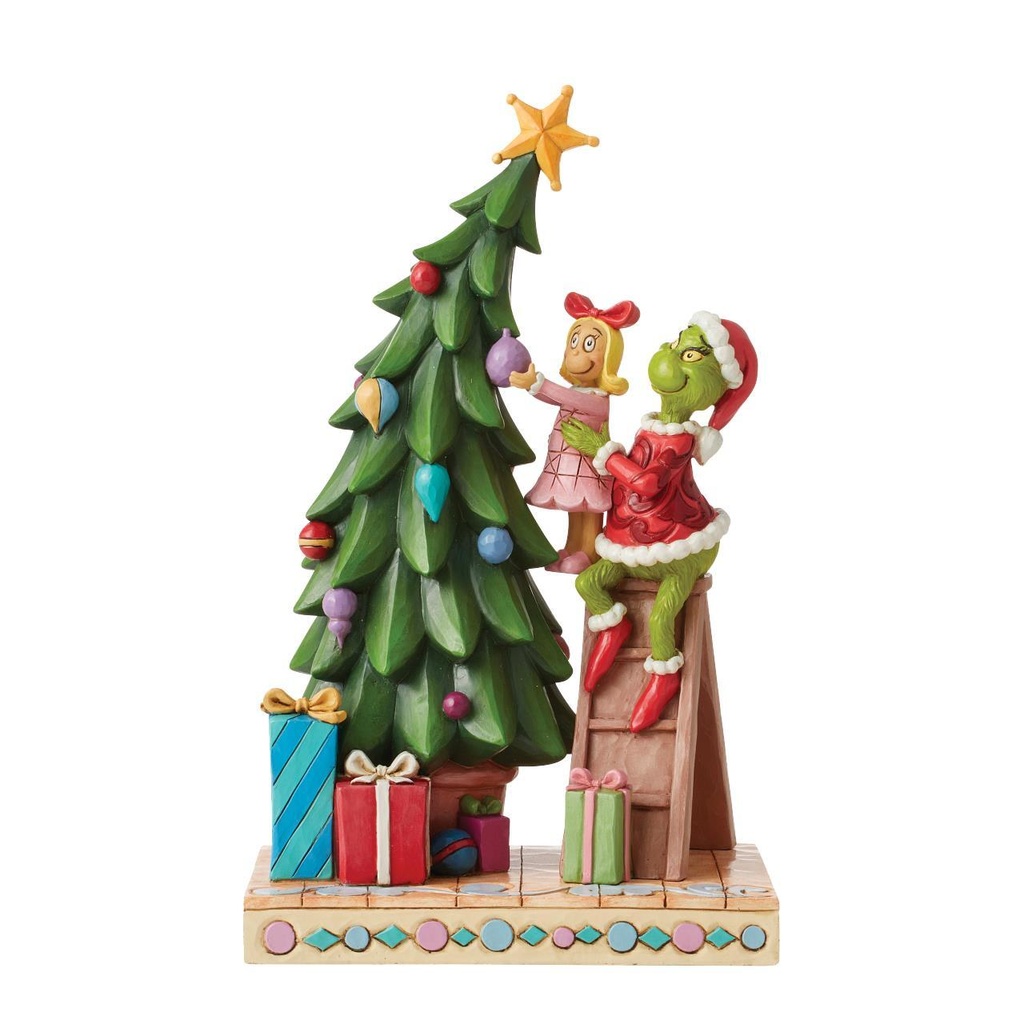 Jim Shore Dr. Seuss Collection: Grinch & Cindy Decorating Tree Figurine 26cm (#6012694)