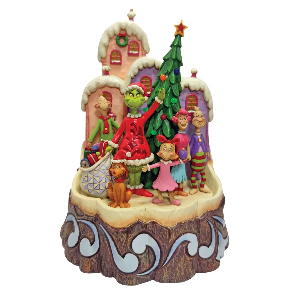 Jim Shore Dr. Seuss Collection: Grinch Light-Up Carved by Heart Figurine 22.5cm (#6008890)