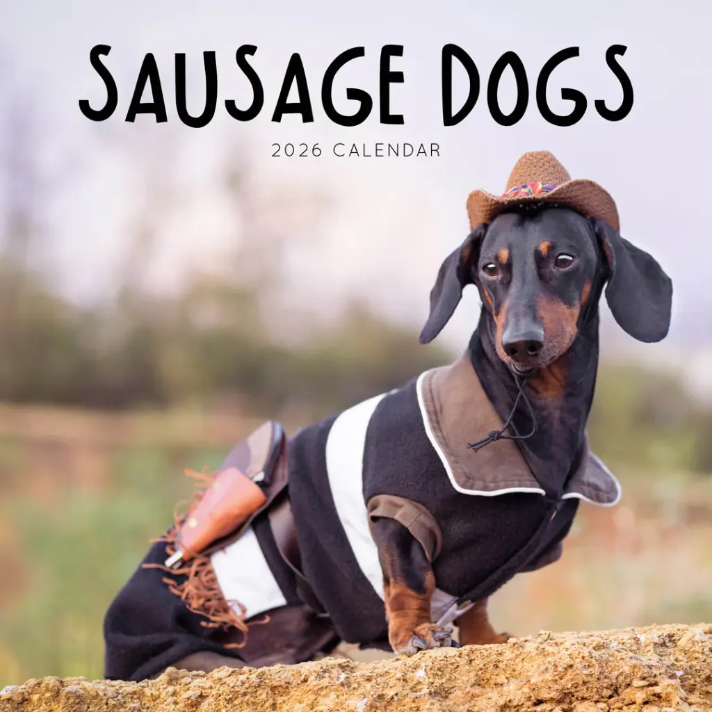 Paper Pocket Sausage Dogs 2026 Calendar
