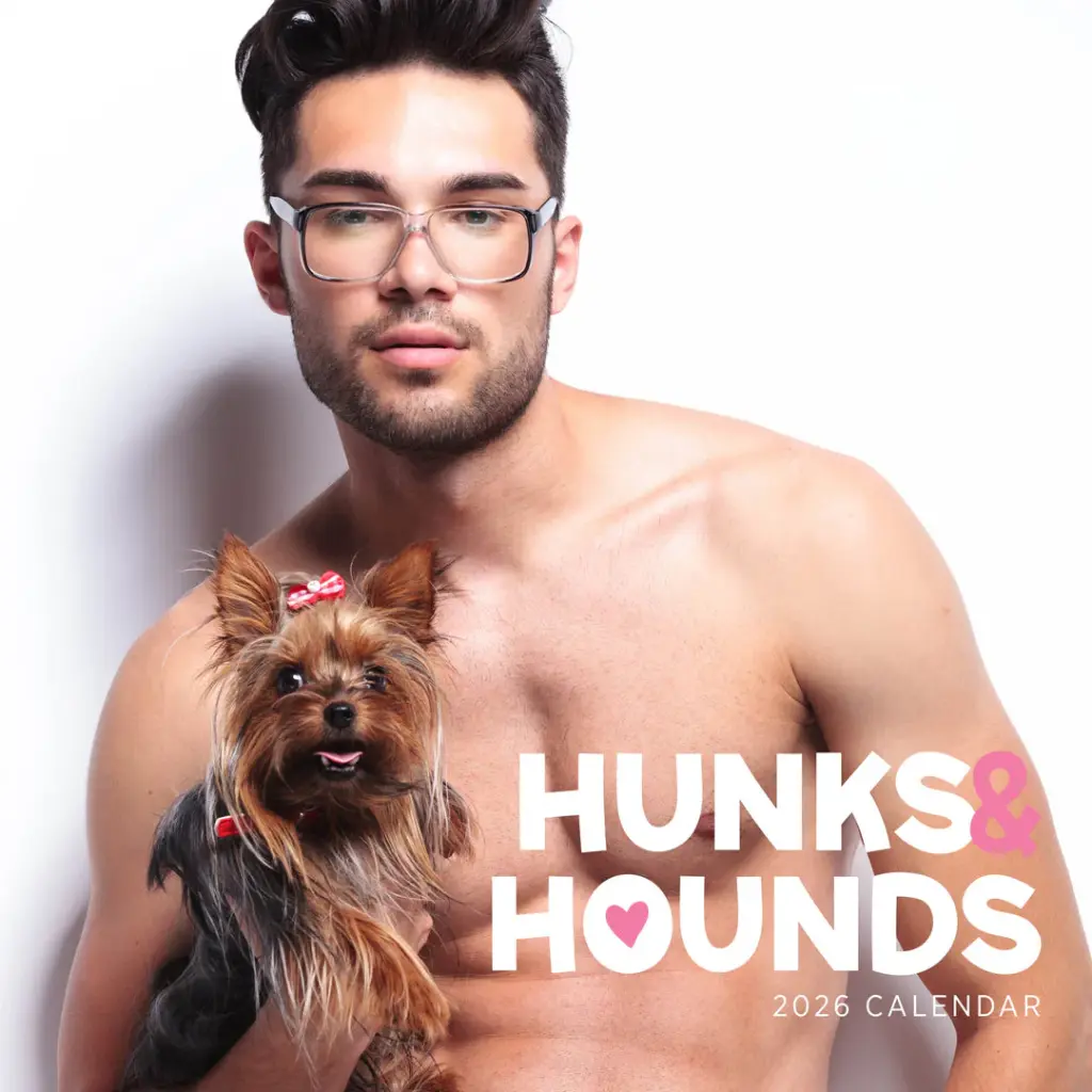 Paper Pocket Hunks and Hounds 2026 Calendar