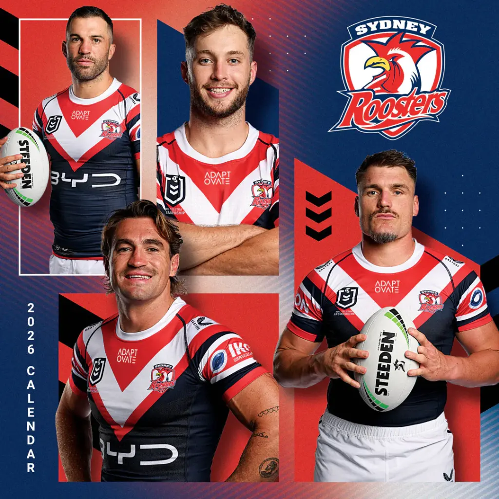Paper Pocket NRL Sydney Roosters 2026 Calendar
