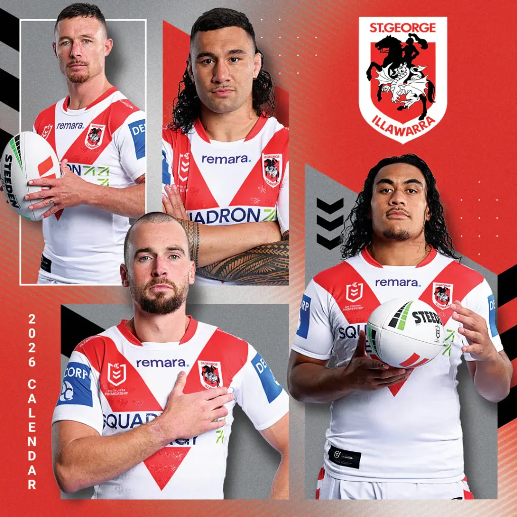 Paper Pocket NRL St George Illawarra Dragons 2026 Calendar