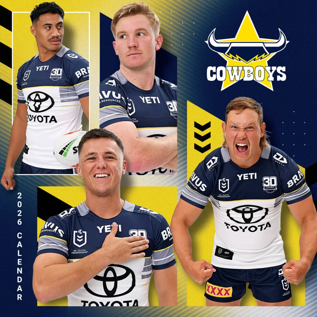 Paper Pocket NRL North Queensland Cowboys 2026 Calendar