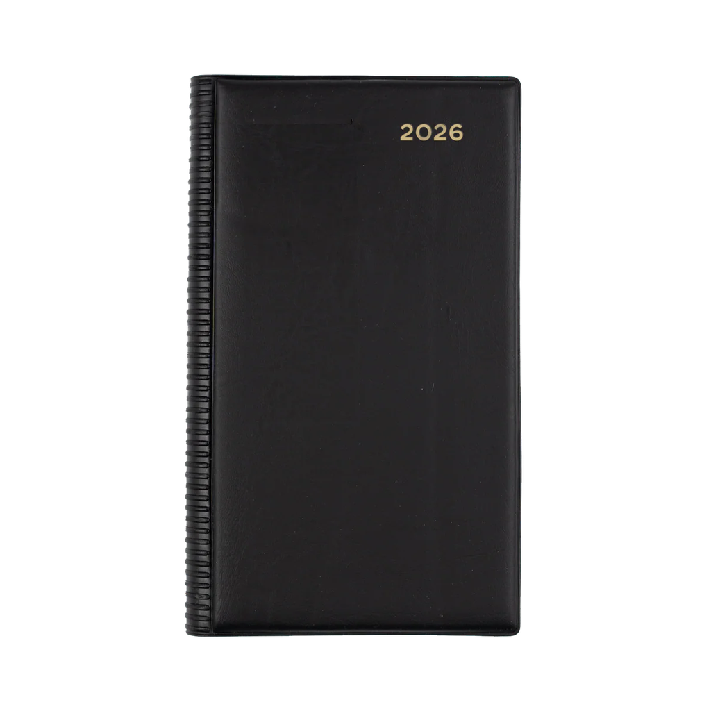 2026 Diary 183mm x 106mm Day-To-A-Page (DTP) Belmont Octavo Black - Collins Debden