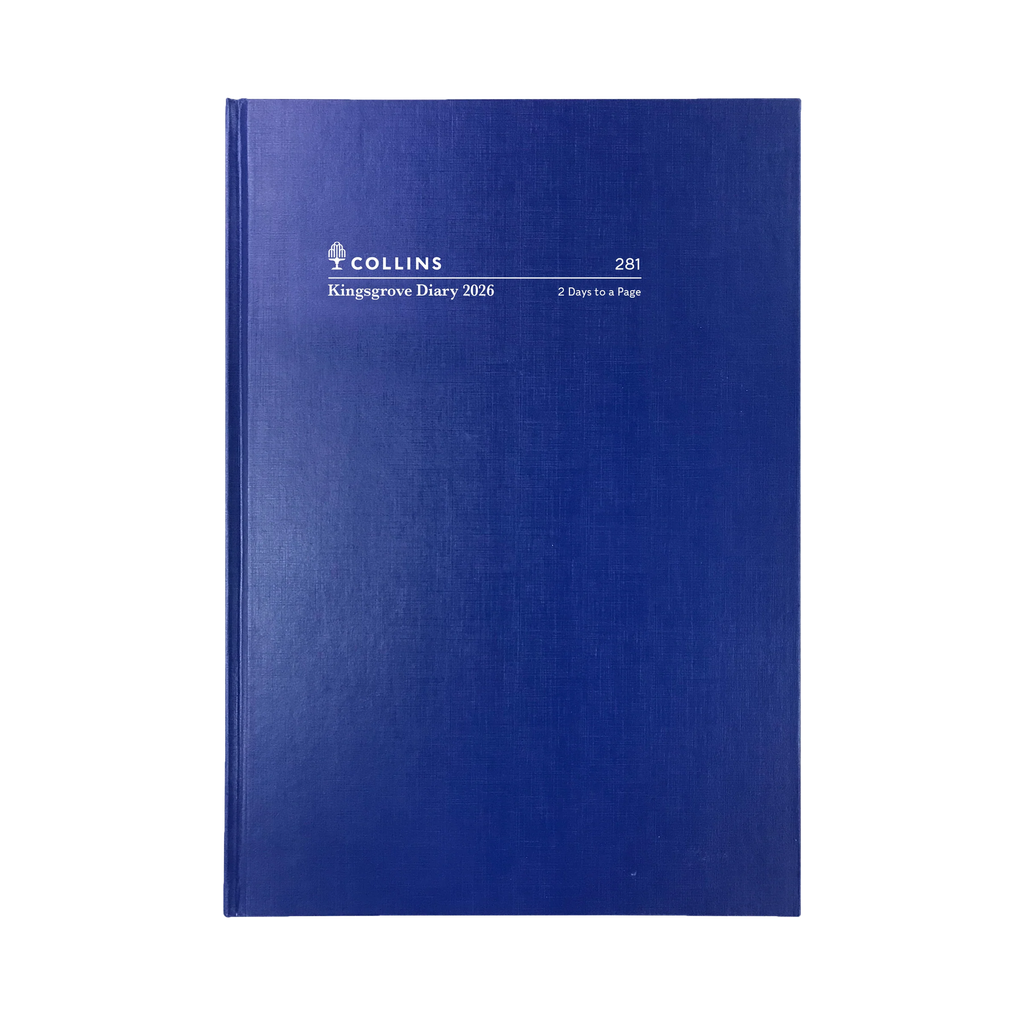 2026 Diary A5 Two-Days-To-A-Page (2DTP) Kingsgrove Blue - Collins Debden