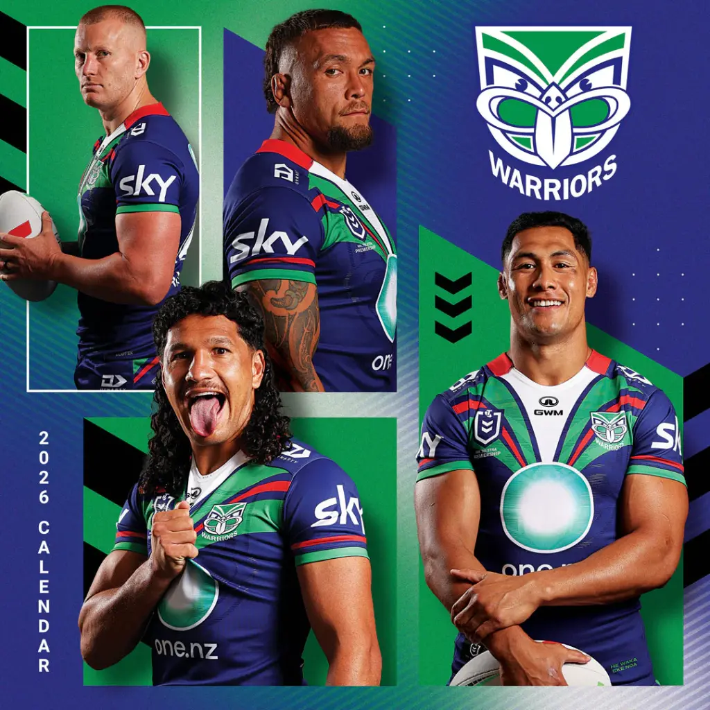 NRL New Zealand Warriors 2026 Calendar