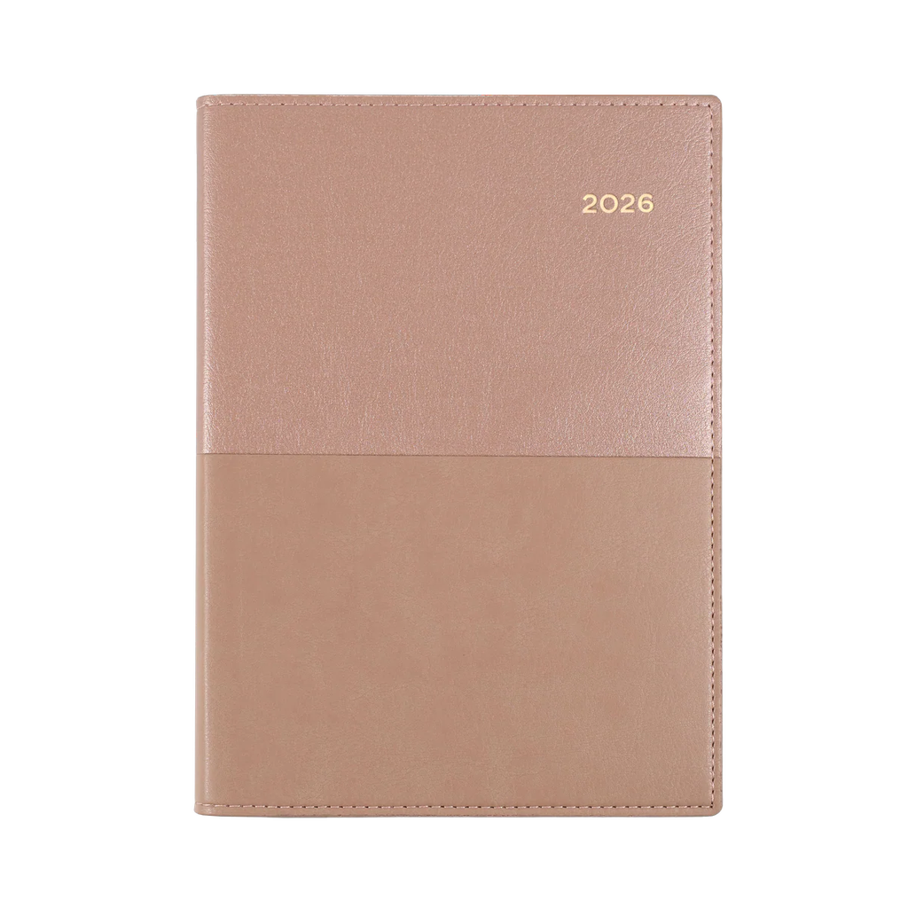 2026 Diary A5 Month-To-View (MTV) with Notes Vanessa Rose Gold - Collins Debden