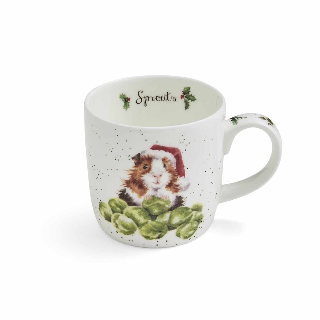 Royal Worcester Wrendale Designs - Guinea Pig Sprouts Mug
