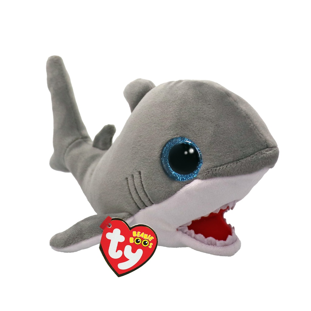 Ty Beanie Boos: Finnegan the Grey Shark Plush (Regular Size)