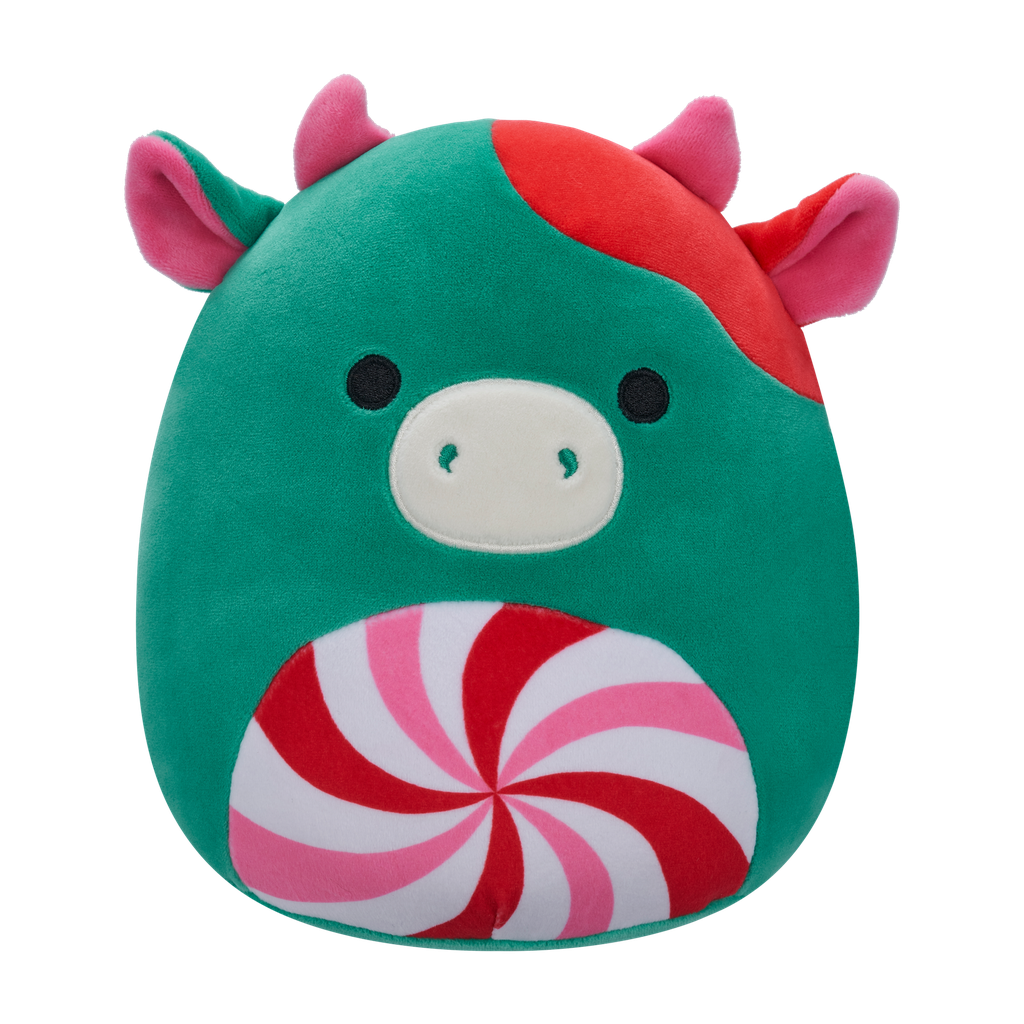 Ruben the Peppermint Cow 7.5 Inch Squishmallows Christmas 2025 Assortment A
