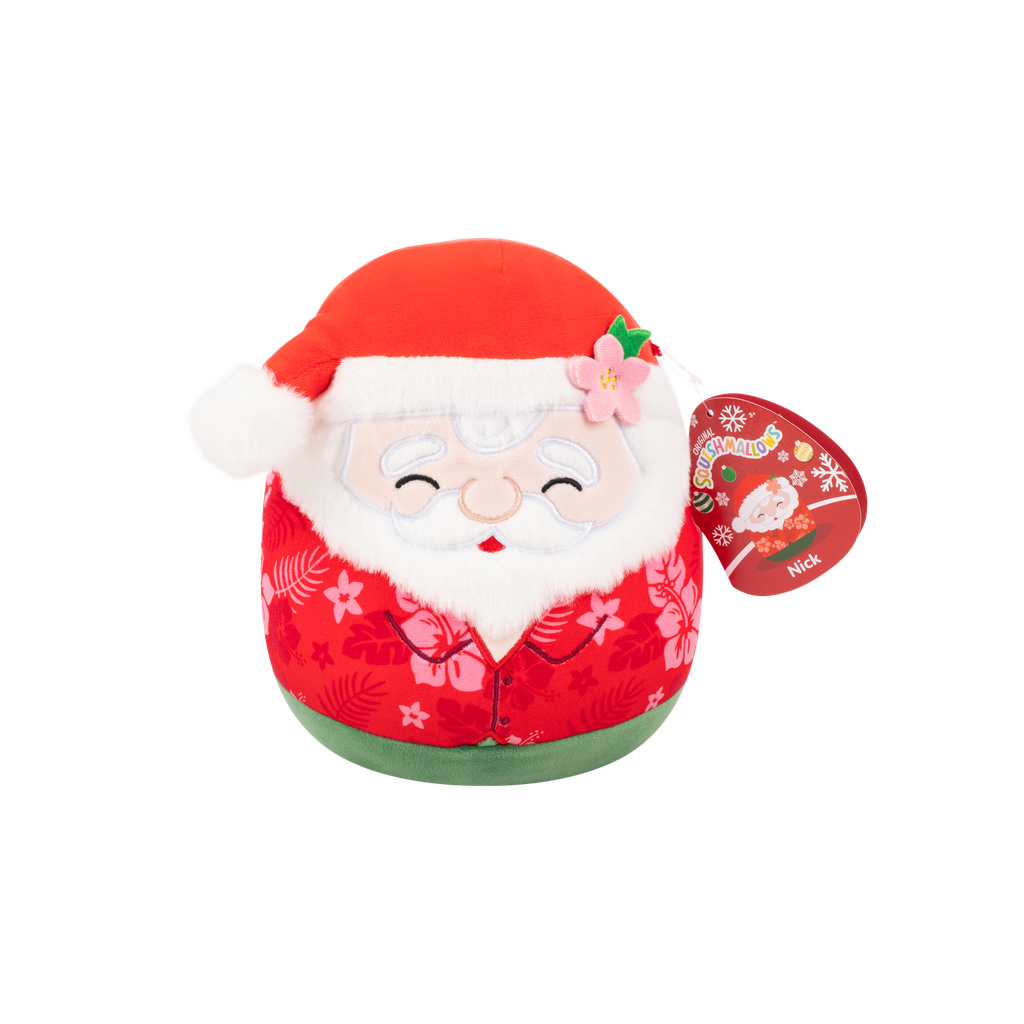 Nick the Santa Claus in Red Hawaiian Shirt 7.5 Inch Squishmallows Christmas 2025 Assortment B