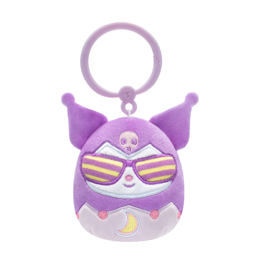 Kuromi 3.5 inch Squishmallows Clip-On Hello Kitty and Friends Kawaii Tokyo Assortment