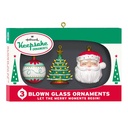 Nifty Fifties Blown Glass Ornaments (Set of 3) - 2025 Hallmark Keepsake Christmas Ornament