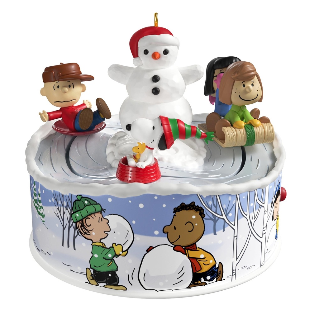 Peanuts 75th Anniversary: Let’s Go Sledding! Light Up Motion Ornament with Sound - 2025 Hallmark Keepsake Christmas Ornament