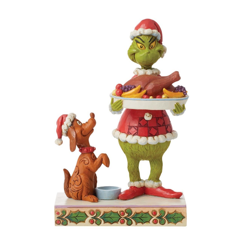 Dr Seuss The Grinch: Grinch with Christmas Dinner - Disney Traditions by Jim Shore