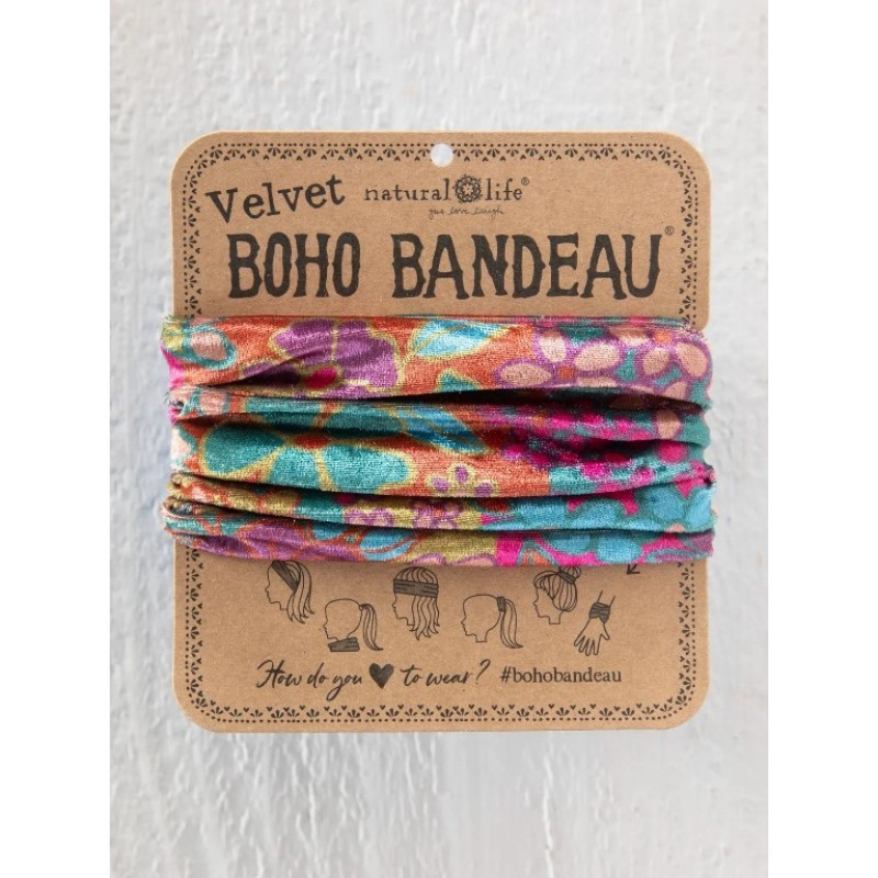 Boho Bandeau - Velvet 70s Stripe Plum