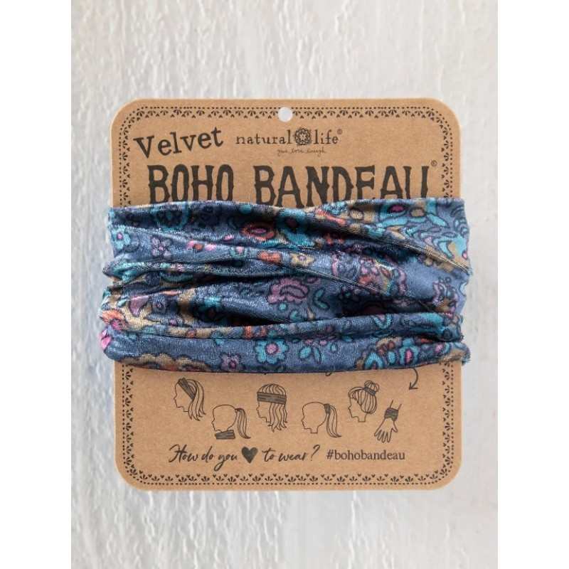 Boho Bandeau - Velvet Navy Retro Paisley 