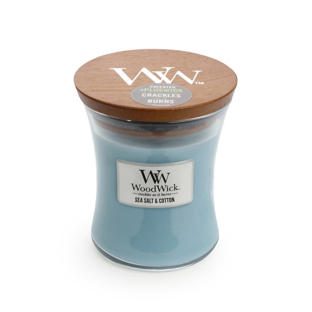 Sea Salt & Cotton Medium - WoodWick Candle