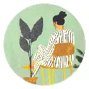Billie Green Chair Ceramic Coaster