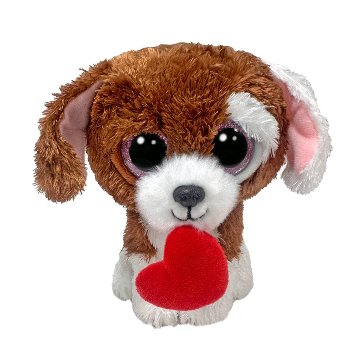 Ty Beanie Boos: Cuddles the Dog with Heart Valentines Day Plush (Regular Size)