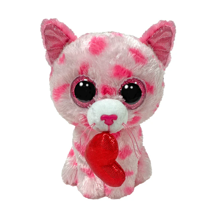 Ty Beanie Boos: Sweet the Cat with Heart Valentines Day Plush (Regular Size)