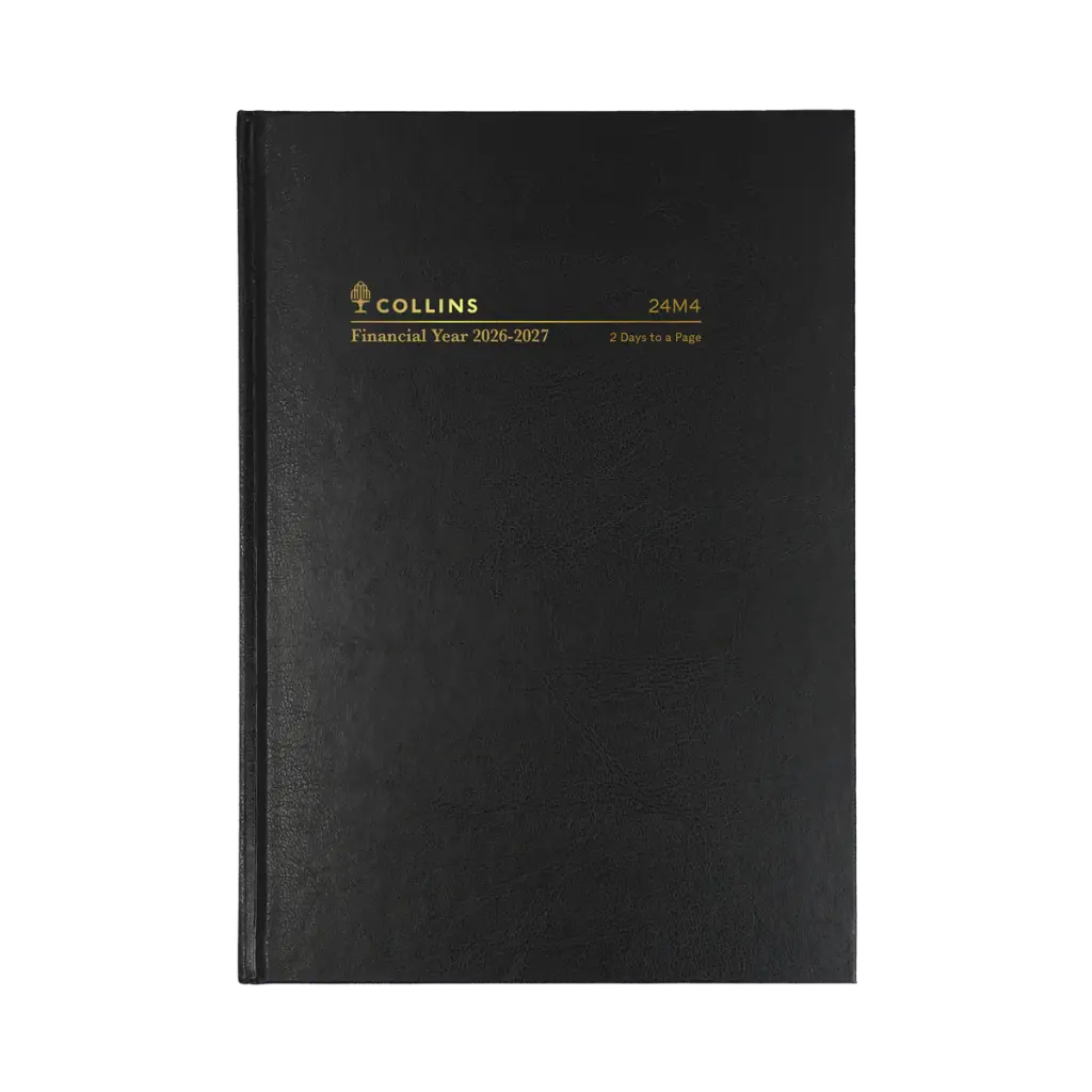 2026-2027 Financial Year Diary A4 2 Days-To-A-Page (2DTP) Collins Debden Black