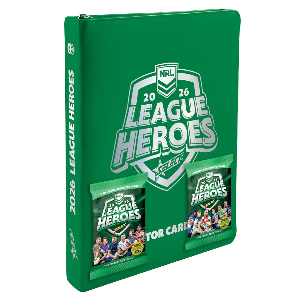 2026 NRL League Heroes Vinyl Collector Card Album (Includes 2 Card Packs)