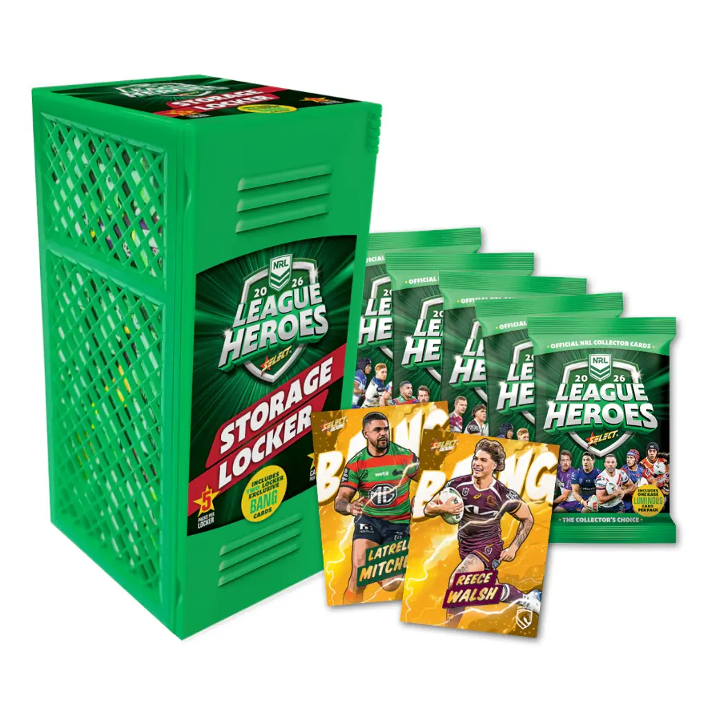2026 NRL League Heroes Blaster Storage Locker (5 Card Packs)