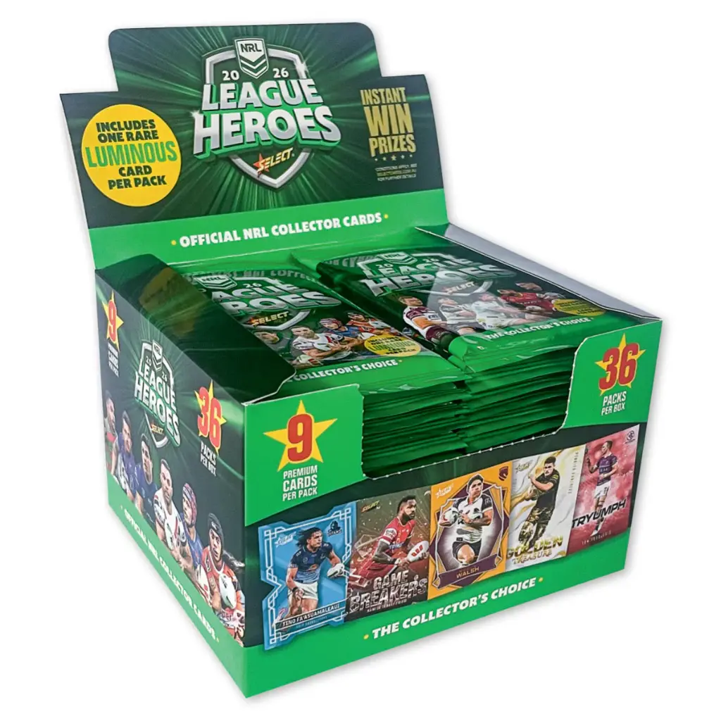 2026 NRL League Heroes Trading Cards Sealed Box (36 Card Packs)