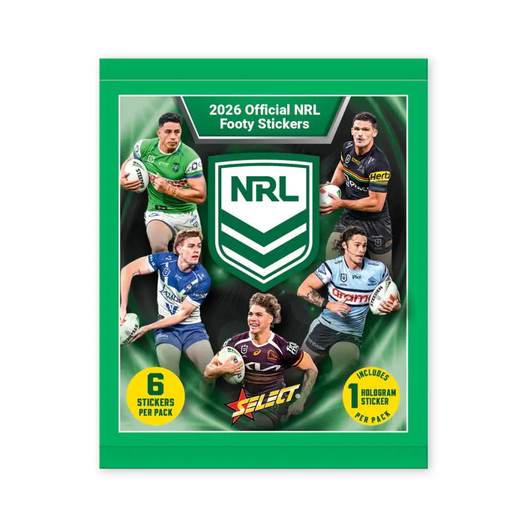 2026 Official NRL Footy Stickers Pack (6 Stickers)