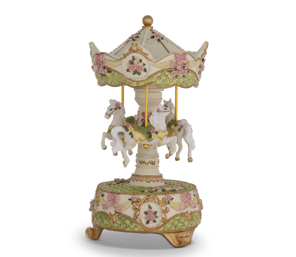The Russell Collection - 3 Horse Resin Carousel - Bercy
