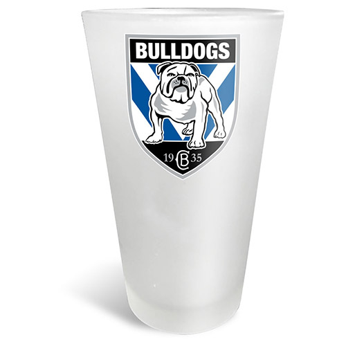 [NRL363DB] NRL Canterbury-Bankstown Bulldogs Frosted Schooner Glass