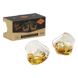 [GEN144AU] Rocking Whisky Glasses Set Of 2 - Gentlemen's Hardware