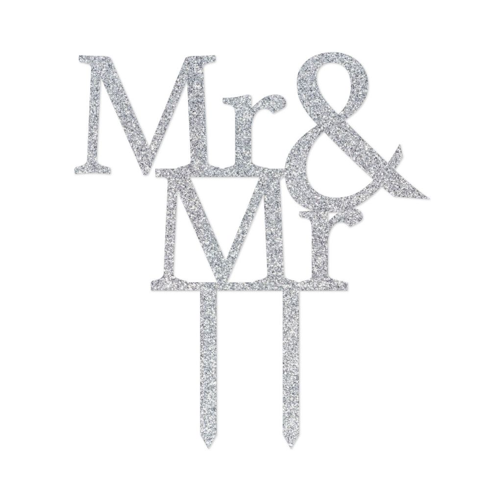 [WEDD018C] Wedding Mr & Mr Cake Topper - Splosh