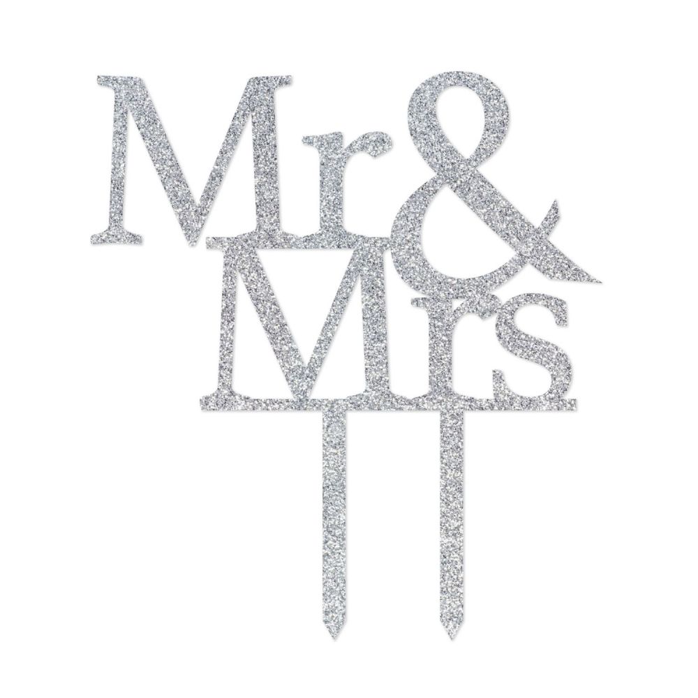 [WEDD018B] Wedding Mr & Mrs Cake Topper - Splosh