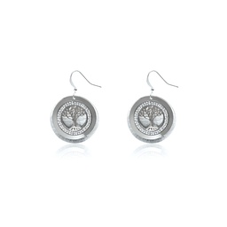 [E5339R] Jantan - 2pce Tree Of Life Fish Hook Earrings (Silver)