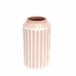 [FLS033A] Flourish Peach Stripe Small Vase - Splosh