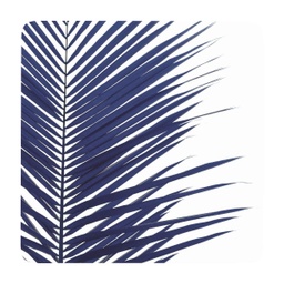 [SHM028D] Sophisticated Hamptons Navy Palm Coaster - Splosh