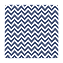 [SHM028E] Sophisticated Hamptons Navy Zig Zag Coaster - Splosh