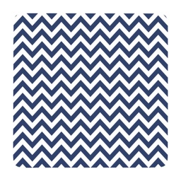 [SHM028E] Sophisticated Hamptons Navy Zig Zag Coaster - Splosh