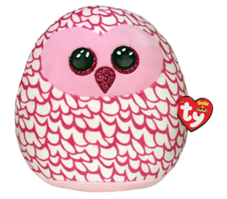 [39300] Ty Beanie Boos - 10" Pinky the Owl Squish-A-Boos
